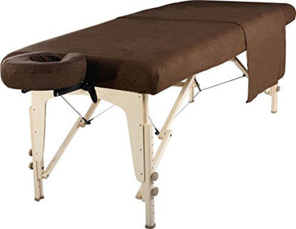 Picture of Master Massage Table Flannel Sheet Set 3 in 1 Table Cover, Face Cushion Cover, Table Sheet, Chocolate