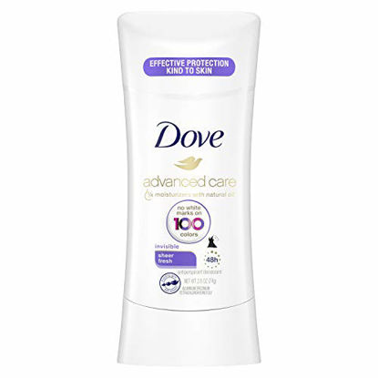 Picture of Dove Advanced Care Invisible Antiperspirant Deodorant Stick No White Marks on 100 Colors Sheer Fresh 48-Hour Sweat and Odor Protecting Deodorant for Women 2.6 oz