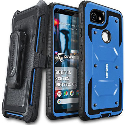 Picture of Google Pixel 2 XL Case, COVRWARE [Aegis Series] w/Built-in [Screen Protector] Heavy Duty Full-Body Rugged Holster Armor Case [Belt Swivel Clip][Kickstand], Blue