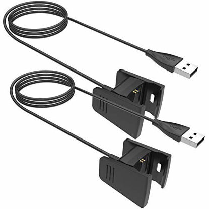Picture of Compatible with Fitbit Charge 2 Charger, KingAcc Replacement USB Charging Cable Cord Charger Cradle Dock Adapter for Fitbit Charge 2, Fitness Tracker Wristband Smart Watch (3.3Foot/1meter, 2-Pack)