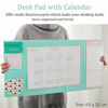 Picture of Desk Pad with Calendar, Aisakoc 25.6'' x 12.6'' Waterproof Desk Mouse Pad Multifunction Office Desk Mat with Phone Holder, Pockets and Planner Cards (Mint Green)