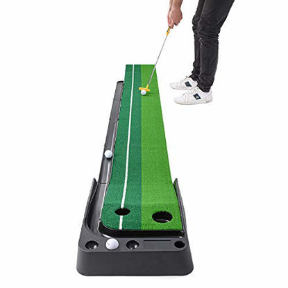 Picture of Abco Tech Indoor Golf Putting Green - Portable Mat with Auto Ball Return Function - Mini Golf Practice Training Aid, Game and Gift for Home, Office, Outdoor Use - 3 Bonus Balls