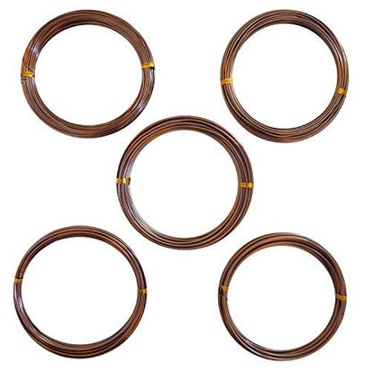 Picture of Anodized Aluminum Bonsai Training Wire 5-Size Starter Set - 1.0mm, 1.5mm, 2.0mm, 2.5mm, 3.0mm (147 feet Total) - Choose Your Color (5 Sizes, Brown)