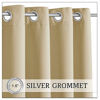 Picture of RYB HOME Outdoor Patio Curtain - Pergola Curtain Indoor Outdoor Waterproof Curtains, Grommet Curtain Blackout for Pavilion Gazebo Porch Décor, 1 Panel, 52 inches Wide x 84 inches Long, Biscotti Beige