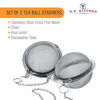 Picture of U.S. Kitchen Supply - 2 Premium Stainless Steel Tea Ball Strainer Infusers - 2.1" Size with Extra Fine Mesh - Steep Loose Leaf Tea, Herbal, Spices & Seasonings - Teapot, Tea & Coffee Cup Mug