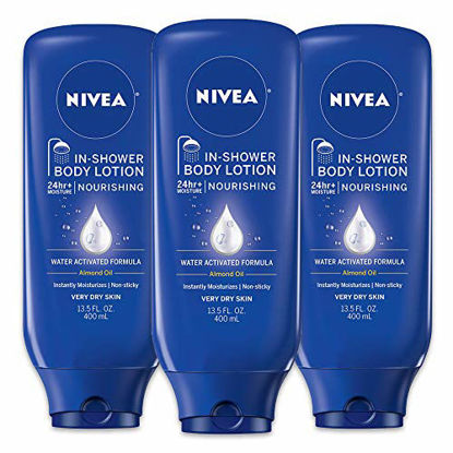 Picture of NIVEA Nourishing In-Shower Body Lotion - Non-Sticky For Dry to Very Dry Skin - 13.5 fl. oz. Bottle (Pack of 3)