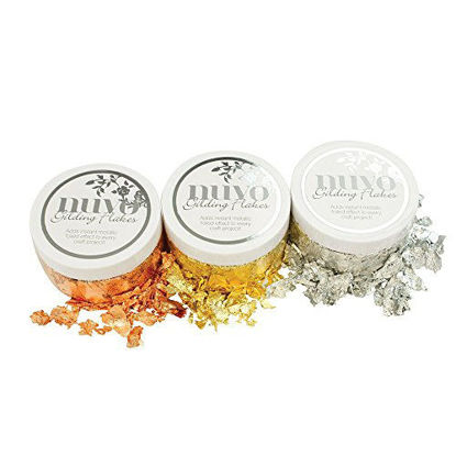 Picture of Nuvo Gilding Flakes - Radiant Gold, Silver Bullion & Sunkissed Copper - 3 Item Tonic Studios Bundle