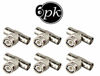 Picture of BNC Splitter (6 Pack) BNC Male Connector to BNC Double Female (T-Shape) Adaptor, for CCTV