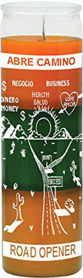Picture of Indio Products Road Opener Orange/Green/Gold Candle - Silkscreen 3 Color 7 Day