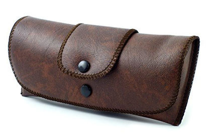 Picture of Soft Eyeglass Case Faux Leather, Attaches to Belt, Horizontal (Brown)