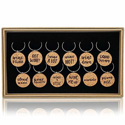 Picture of Funny Wine Glass Charms (Cork, 12 Pack)