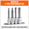 Picture of HORUSDY 11 Pc Female E Torx Star Socket Set/Rail, Female External Star Socket Set E4 - E20 Torque Socket Set