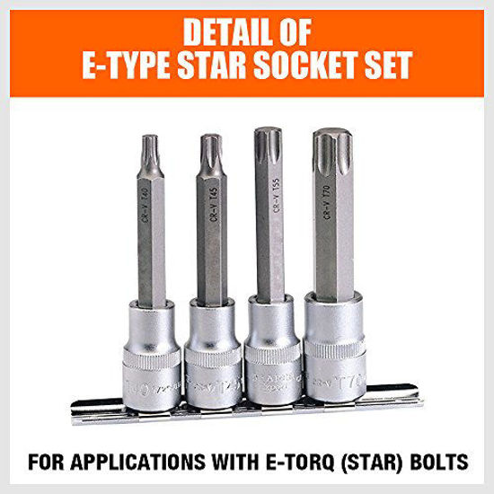 GetUSCart- HORUSDY 11 Pc Female E Torx Star Socket Set/Rail, Female ...