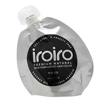 Picture of Iroiro Natural Premium Semi-Permanent Hair Color 10 Black 4oz