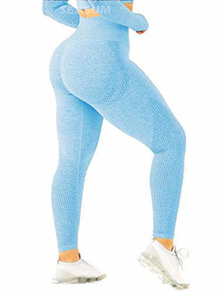 Picture of Women High Waisted Leggings Seamless Workout Yoga Pants Butt Lift Tummy Control M