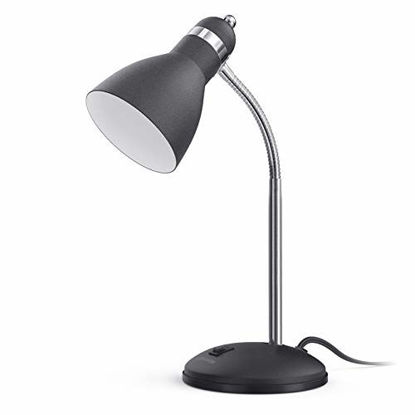 Picture of LEPOWER Metal Desk Lamp, Eye-Caring Table Lamp, Study Lamps with Flexible Goose Neck for Bedroom and Office ( Sandy Black)