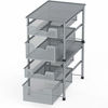 Picture of Simple Houseware Stackable 2 Tier Sliding Basket Organizer Drawer, Silver