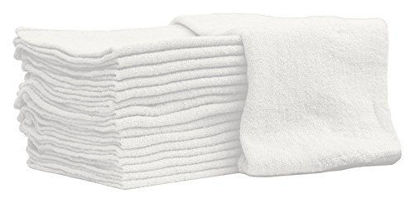 Picture of Nabob Wipers Auto-Mechanic Shop towels, Rags by 100% Cotton Commercial Grade Perfect for your Home Garage & Auto Body Shop (12x12) inches, 25 Pack, (White)