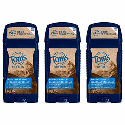 Picture of Tom's of Maine Long-Lasting Aluminum-Free Natural Deodorant for Men, Mountain Spring, 2.8 oz. 3-Pack