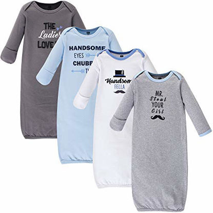 Picture of Hudson Baby Unisex Cotton Gowns, Handsome Fella, 0-6 Months
