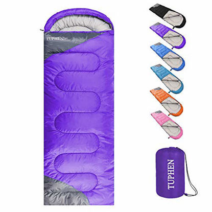 Picture of tuphen- Sleeping Bags for Adults Kids Boys Girls Backpacking Hiking Camping Cotton Liner, Cold Warm Weather 4 Seasons (Winter, Fall, Spring, Summer), Indoor Outdoor Use, Lightweight & Waterproof