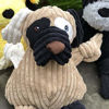 Picture of HuggleHounds Plush Corduroy Durable Squeaky Knottie Dog Toy for Aggressive Chewers (Patches The Mutt, Large)