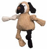 Picture of HuggleHounds Plush Corduroy Durable Squeaky Knottie Dog Toy for Aggressive Chewers (Patches The Mutt, Large)