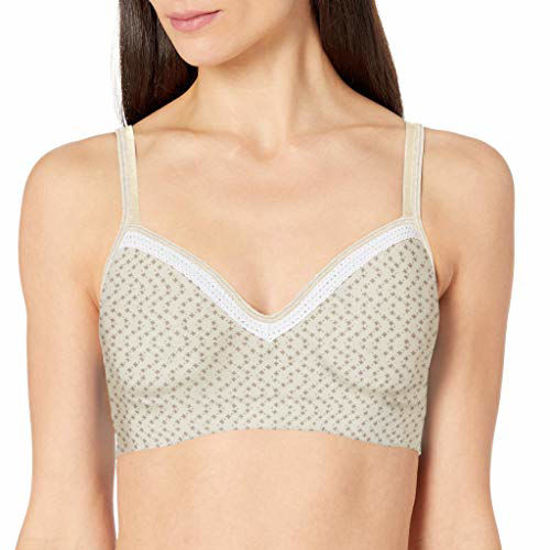 Picture of Hanes Women's Comfort Evolution Lace Wirefree Bra, Tick Tock Chevron Pattern, Small