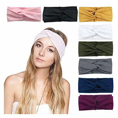 Picture of DRESHOW 8 Pack Women's Headbands Headwraps Hair Bands Bows Hair Accessories