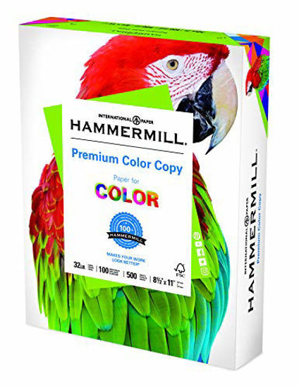 Picture of Hammermill Printer Paper, Premium Color 32 lb Copy Paper, 8.5 x 11 - 1 Ream (500 Sheets) - 100 Bright, Made in the USA, white (102630)