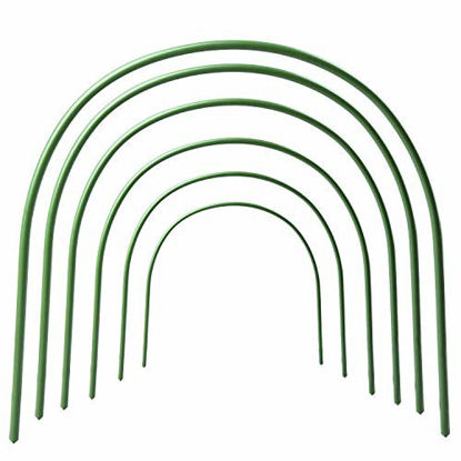 Picture of F.O.T 6Pcs Greenhouse Hoops Rust-Free Grow Tunnel Tunnel, 4ft Long Steel with Plastic Coated Plant Supports for Garden Fabric, Plant Support Garden Stakes