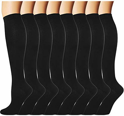 Picture of 8 Pairs Compression Socks Men Women 20-30 mmHg Compression Stockings for Sports