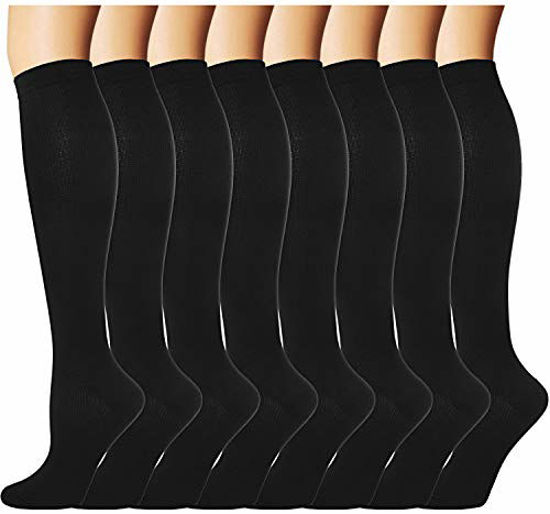 Picture of 8 Pairs Compression Socks Men Women 20-30 mmHg Compression Stockings for Sports