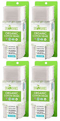 Picture of Organic Cotton Swabs by Sky Organics (1500 ct.) Natural Cotton Buds, Cruelty-Free Cotton Swabs, Biodegradable, All Natural Cotton Swabs, Chlorine-Free Hypoallergenic Cotton Swabs (4 Pack x375 CT)