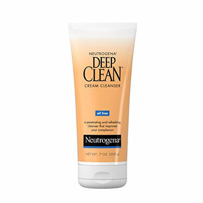 Picture of Neutrogena Deep Clean Daily Facial Cream Cleanser with Beta Hydroxy Acid to Remove Dirt, Oil & Makeup, Alcohol-Free, Oil-Free & Non-Comedogenic, 7 fl. oz