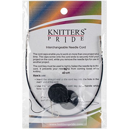 Picture of Knitters Pride Interchangeable Cords 8" (16" w/tips), Black