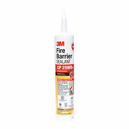 Picture of 3M Fire Barrier Sealant CP 25WB+ - for Commercial, Industrial and Residential Applications - Cartridge, 10.1 fluid ounces - Red