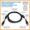 Picture of Tripp Lite USB 2.0 Hi-Speed A/B Cable with Ferrite Chokes (M/M) 6-ft. (U023-006), Black