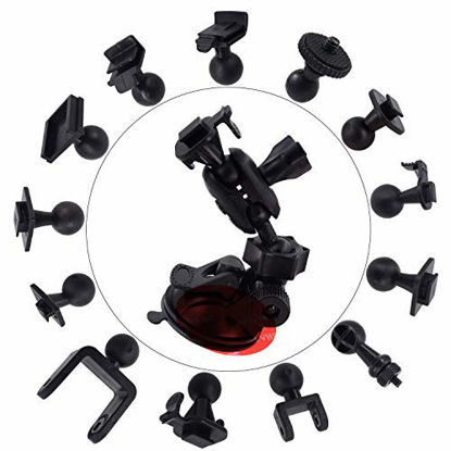 Picture of iSaddle Dash Cam Suction Mount - Windshield & Dashboard Suction Cup Mount Holder/w Various Joints for Yi/Rexing/Falcon/Old Shark/VANTRUE/KDLINKS/WheelWitness/.(99% On-Dash Cameras Suitable)