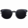 Picture of SOJOS Fashion Round Polarized Sunglasses for Women UV400 Mirrored Lens SJ1057 with Black Frame/Grey Lens