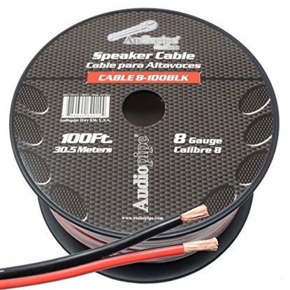 Picture of 8 Gauge Speaker Wire - Red/Black (100 Feet) Car Audio Home Theater Sub Woofer Stranded Cable 2 Conductor Power Ground