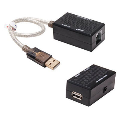 Picture of DTECH USB Extension Adapter USB to RJ45 Extender Over Cat5 Cat5e Ethernet Cable Set Connection up to 200ft