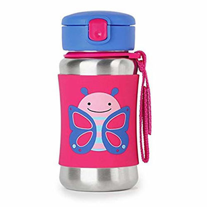 Picture of Skip Hop Toddler Sippy Cup Transition Bottle: Stainless Steel Bottle with Straw, Butterfly