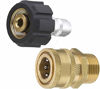Picture of Tool Daily Pressure Washer Adapter Set, Quick Connect Kit, Metric M22 15mm Female Swivel to M22 Male Fitting, 5000 PSI
