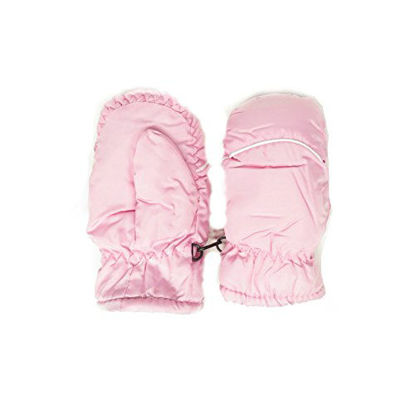 Picture of Magg Kids Toddlers Fleece Lined Winter Snow Glove Waterproof Assorted Solid Color 2-4T mittens (Light Pink)