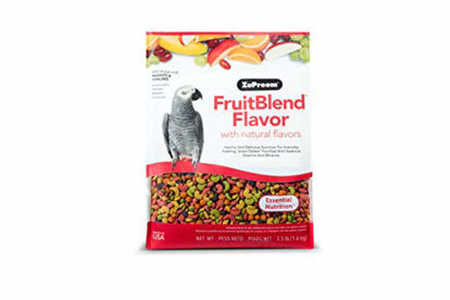 Picture of ZuPreem FruitBlend Flavor Pellets Bird Food for Parrots and Conures, 3.5 lb bag | Powerful Pellets Made in the USA, Naturally Flavored for Conures, Caiques, African Greys, Senegals, Amazons, Eclectus,