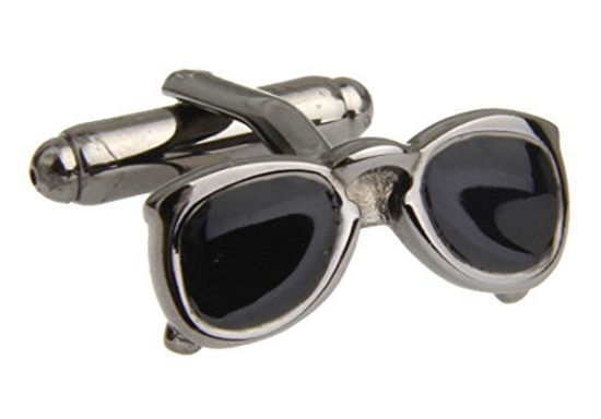 MRCUFF 3D Glasses Eyeglasses Blue Red Lenses Movie Theater Drama Pair Cufflinks in a Presentation Gift Box & Polishing Cloth 