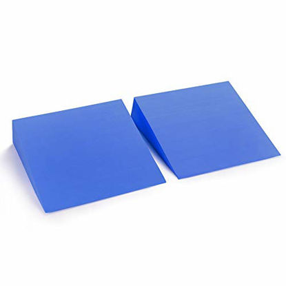 Picture of StrongTek 13" Large Yoga Foam Wedge, Slant Board, Calf Stretcher, Improve Lower Leg Strength, Stability, Incline Wedge, Knee Pad, Back Support, Footrest Cushion, Physical Therapy, One Pair