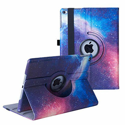 Picture of LXS iPad 9.7 inch Case 2018 2017/ iPad Air Case - 360 Degree Rotating Stand Protective Cover Smart Case with Auto Sleep/Wake for Apple iPad 5th/6th Generation (Galaxy)