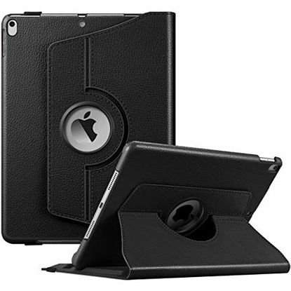Picture of Fintie Rotating Case for iPad Air (3rd Gen) 10.5" 2019 / iPad Pro 10.5" 2017 - 360 Degree Rotating Stand Protective Cover with Built-in Pencil Holder, Auto Sleep / Wake (Black)